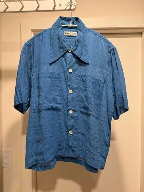 Blue Button Up Blouse - Sz AU 8 / US 4
